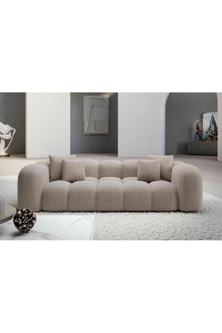 Canapé droit Nuvola - Beige - 3 places - Tissu structuré