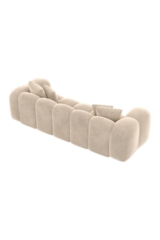 Canapé droit Nuvola - Crème - 3 places - Tissu velours