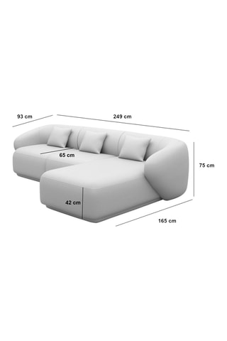 Canapé d'angle droit Maitano - Beige foncé - 5 places - Tissu toucher velours