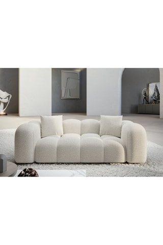 Canapé Nuvola - Blanc - 2 places - Tissu bouclette