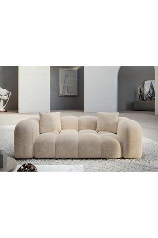 Canapé Nuvola - Crème - 2 places - Tissu toucher velours