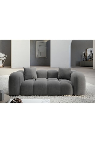 Canapé Nuvola - Gris foncé - 2 places - Tissu toucher velours