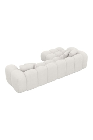 Canapé d'angle gauche Nuvola - Blanc - 5 places - Tissu structuré