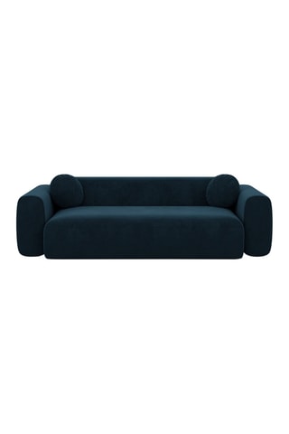 Canapé droit Moloko - Bleu foncé - 3 places - Tissu velours