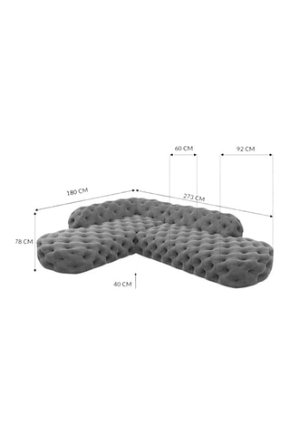 Canapé d'angle gauche Honey - Crème - 6 places - Tissu toucher velours