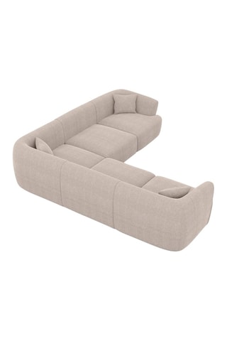 Canapé d’angle Ozura - Beige - 6 places - Tissu structurel