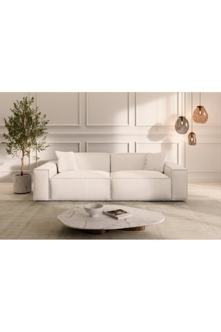 Canapé Lionel - Blanc - 3 places - Tissu structuré