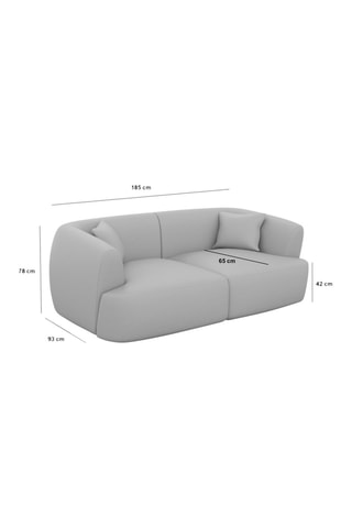 Canapé Ozura - Noir - 2 places - Tissu velours