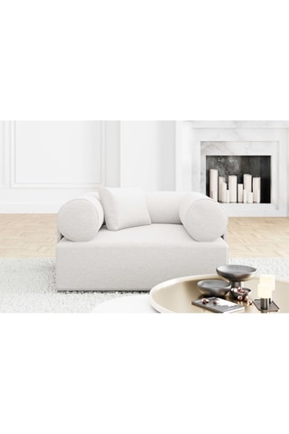 Fauteuil Ragusa - Blanc - En tissu bouclette