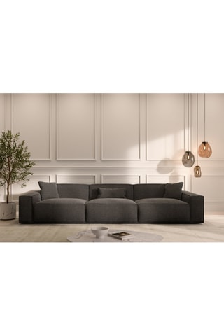 Canapé Lionel - Anthracite - 4 places - En tissu structuré