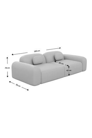 Canapé Labucca - Beige foncé - 2 places - Toucher velours