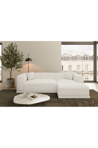 Canapé d'angle droit Duno Blanc