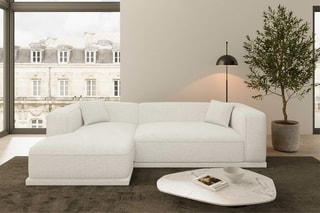 Canapé d'angle gauche Duno Blanc