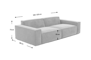 Canapé droit Lionel Beige foncé