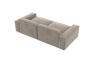 Canapé Lionel - Beige foncé - 2 places - En tissu velours