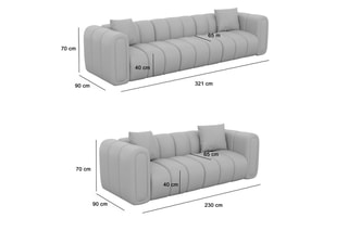 Canapé Luma - Anthracite - 2 places - En tissu structurel