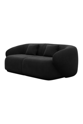 Canapé Maitano - Noir - 2 places - Tissu velours