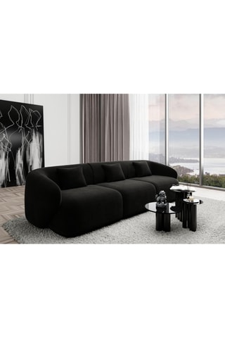 Canapé Maitano - Noir - 3 places - Tissu velours