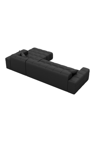 Canapé d'angle droit Cardano - Noir - 5 places - En cuir