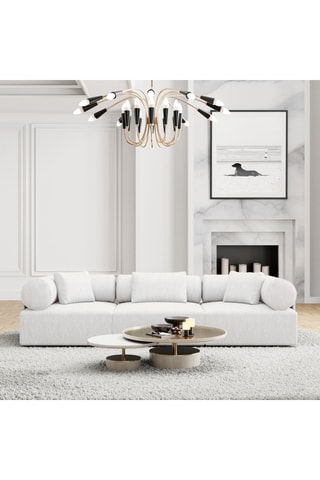 Canapé Moya - Blanc - 3 places - En polyester