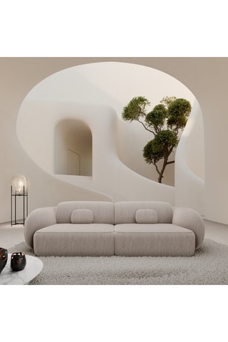 Canapé Nebala - Beige - 4 places - En polyester