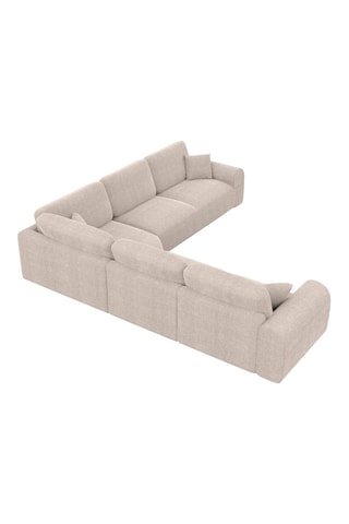 Canapé d’angle Dion - Beige - 6 places - En polyester