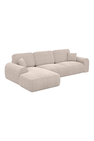 Canapé d’angle gauche Dion - Beige - 5 places - En polyester