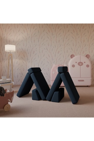 Canapé modulable Plumbo - Bleu marine - 4 places - Toucher velours