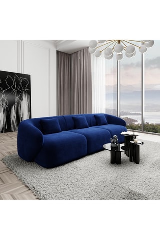 Canapé Maitano - Bleu marine - 3 places - En polyester