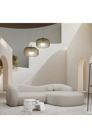 Canapé d’angle droit Ciroto - Blanc - 4 places - En polyester