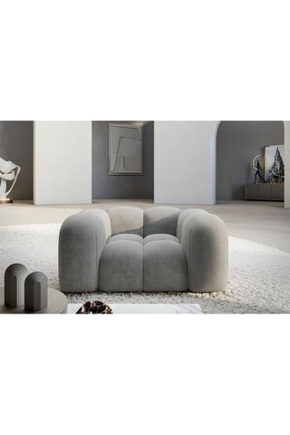 Fauteuil Nuvola - Gris clair - Tissu toucher velours