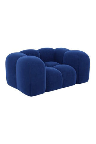 Fauteuil Nuvola - Bleu foncé - Tissu toucher velours