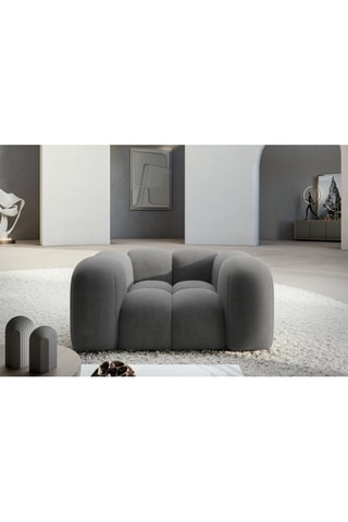 Fauteuil Nuvola - Gris foncé - Tissu toucher velours