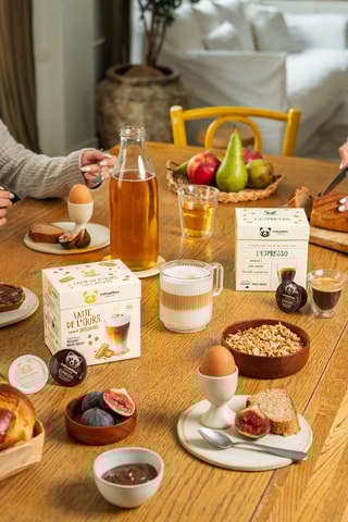 Café Latte de l'ours spéculoos Columbus - 12 x 12 capsules  compatibles Nescafé et Dolce Gusto