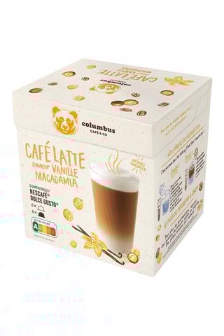 Café Latté vanille macadamia Columbus - 4 x 12 capsules compatibles Nescafé et Dolce Gusto