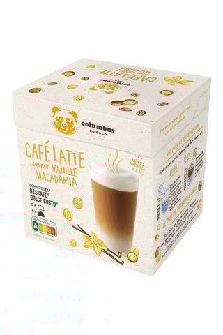Café Latté vanille macadamia Columbus - 12 x 12 capsules compatibles Nescafé et Dolce Gusto