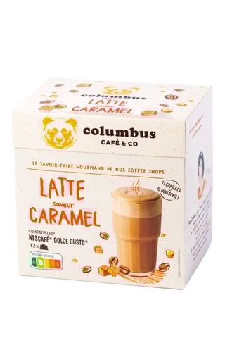 Latte caramel Columbus - 8 x 12 capsules compatibles Nescafé et Dolce Gusto