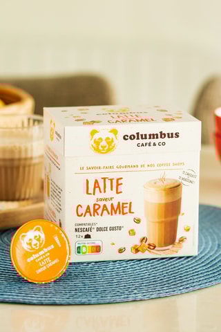 Latte caramel Columbus - 8 x 12 capsules compatibles Nescafé et Dolce Gusto