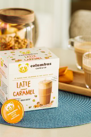 Latte caramel Columbus - 12 x 12 capsules compatibles Nescafé et Dolce Gusto