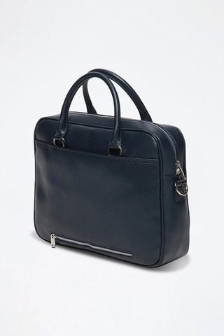 Leren Aktetas Niccolo Box - Marineblauw