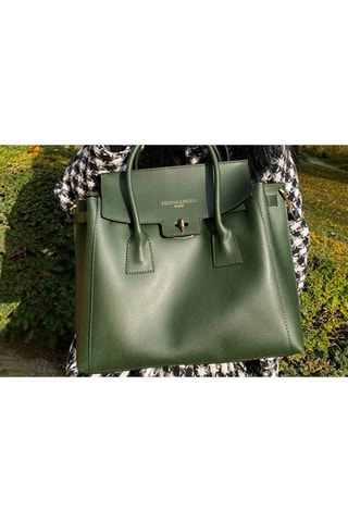 Leren Handtas Jane  - Groen