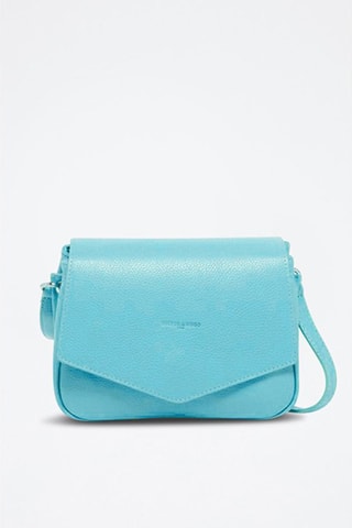 Leren Schoudertas June   - Blauw