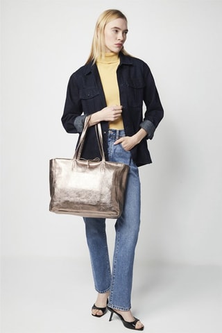 Borsa a mano in pelle Vog - Dorato