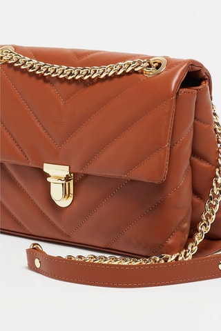 Leren Schoudertas Clea   - Bruin