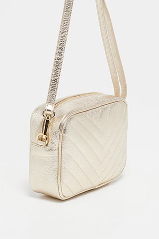 Leren Schoudertas nat  - Goudkleurig