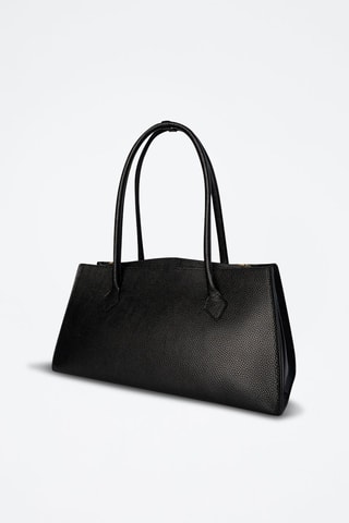 Leren Schouderhandtas Oxa   - Zwart