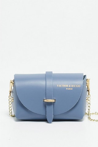 Leren Schoudertas Zephyr  - Blauw