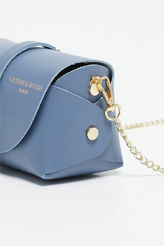 Leren Schoudertas Zephyr  - Blauw