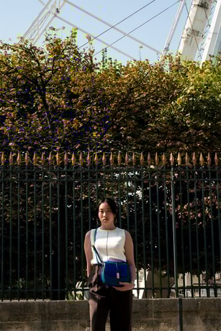 Leren Schoudertas - Blauw