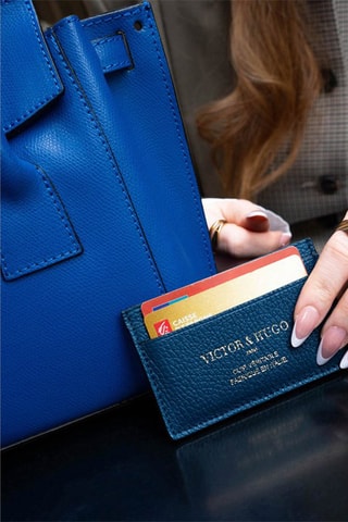 Leren Pasjeshouder Ania - Blauw - Blauw